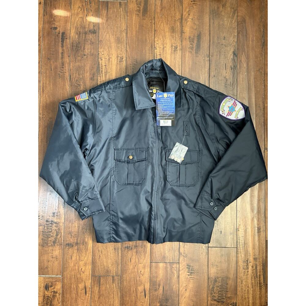 Law Pro Quartermaster Centurion Jacket Mens L Navy Bomber Security 90s NWT